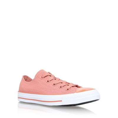 Pink 'Brush Off Toecap Low' flat lace up sneakers